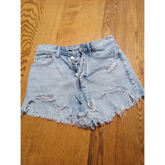 Pants - PACSUN Jeans Shorts Womens 25 BLUE VINTAGE HIGH RISE Preowned Button Fly